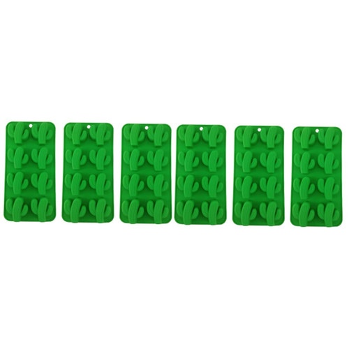 6 Pcs Decorative Soap Cookie Molds Silicone Mold Hawaiian Candy Cactus Fondant Silicone Candy Molds Ice Cube Tray Nonstick Silicone Moulds DIY Soap Mold Ice Cubes Ice Box Chocolate