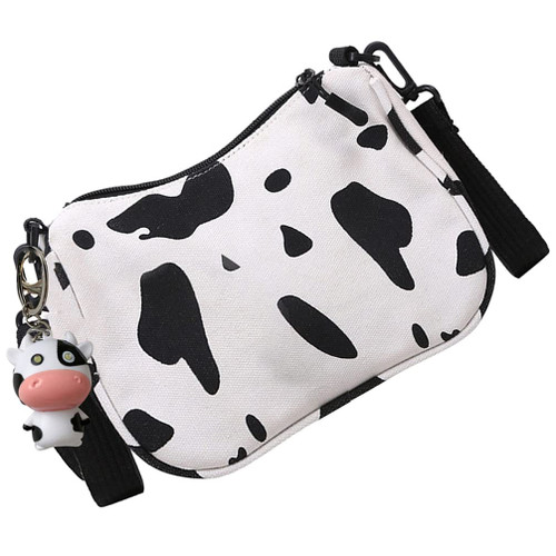 BESTOYARD Cow Print Handbag Cow Print Crossbody Purse Wallet Animals Pattern Bag Canvas Crossbody Shoulder Bag Cow Print Decor