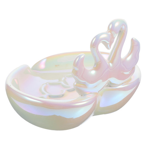 JOINPAYA Bathtub Tray Sink Tray Soap Drain Holder Shower Soap Holder Soap Drain Tray Ceramic Soap Dish Soap Container Ceramic Soap Holder White Lovers Ceramics Non-Slip Storage Box