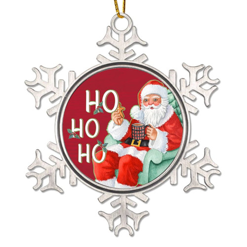CowkissSign Santa Claus Ho Ho Ho Christmas Ornaments - Christmas Snowflake Ornament - Vintage Christmas Red Holiday Keepsake Snowflake Ornament Seasons Greeting Xmas Tree Decorations CowkissSign Santa Claus Ho Ho Ho Christmas Ornaments - Christmas Snowflake Ornament - Vintage Christmas Red Holiday Keepsake Snowflake Ornament Seasons Greeting Xmas Tree Decorations