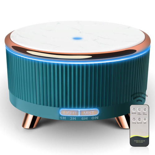 Essential Oil Diffusers with Remote Control, Diffusers for Essential Oils Large Room Humidifier, Aromatherapy Diffuser with 7 Colors Lights & 3 Mist Mode Waterless Auto Off (500ml)
