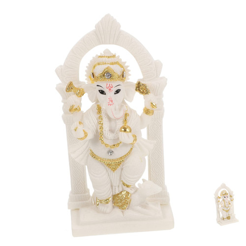 IMIKEYA Elephant Trunk God Ornament Hindu God Sculpture Elephant God Statues India Wedding Gifts Buddha Figurine India God Statue Murti India Statue Resin Murthy Yoga