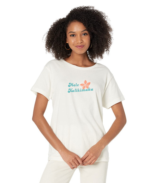 Roxy Hawaiian Holiday Tee Snow White MD (US 7-9)
