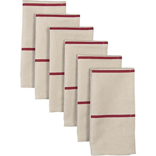 VHC Brands Americana Farmhouse Tabletop & Kitchen-Lauren Red Napkin Set of 6, One Size, Rouge VHC Brands Americana Farmhouse Tabletop & Kitchen-Lauren Red Napkin Set of 6, One Size, Rouge