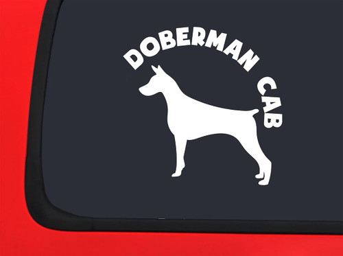 Car Sticker Doberman Cab Funny Dog Car Window Decal Sticker White 7 Inch