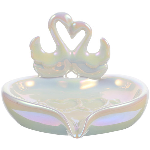 Anneome Bathtub Tray Sink Tray Bathroom Soap Tray Anti-Slip Soap Holder Shower Soap Holders Soap Holder Self Draining Ceramic Soap Tray Soap Stand Ceramics White Soap Dish Lovers Non-Slip