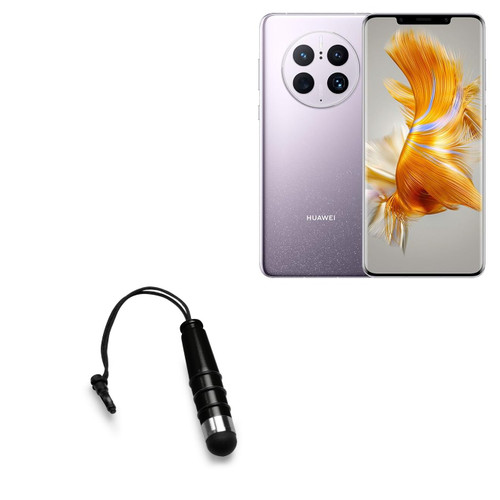 BoxWave Stylus Pen Compatible with Huawei Mate 50 Pro (6.74 in) - Mini Capacitive Stylus, Small Rubber Tip Capacitive Stylus Pen - Jet Black