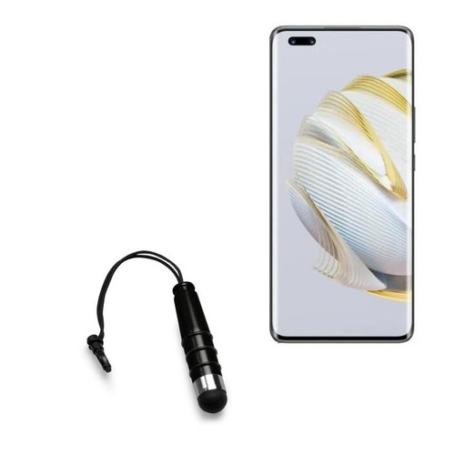 BoxWave Stylus Pen Compatible with Huawei nova 10 Pro - Mini Capacitive Stylus, Small Rubber Tip Capacitive Stylus Pen - Jet Black