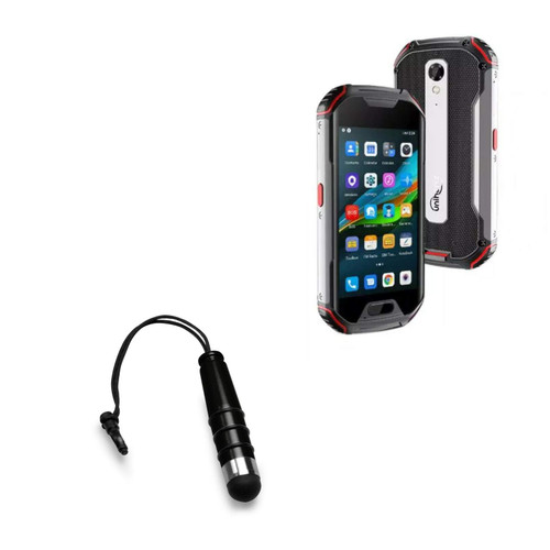 BoxWave Stylus Pen Compatible with Unihertz Atom XL - Mini Capacitive Stylus, Small Rubber Tip Capacitive Stylus Pen - Jet Black