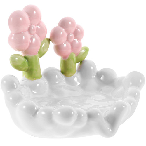 Alipis Soap Draining Container Flower Soap Dish Ceramic Soap Dish Soap Draining Holder Bathroom Soap Tray Soap Case Lovely Soap Tray Flower Soap Tray Ceramics Household Soap Holder White