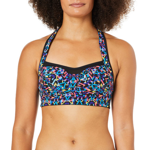 TYR Women's Carnivale Lily Top, Black/Multicolor, Medium