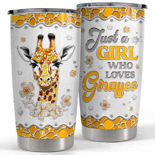SANDJEST Giraffe Tumbler 20oz Jewelry Drawings Stainless Steel Insulated Tumblers Gifts for Women Girls Teen Coffee Travel Mug Cup Gift for Birthday Christmas