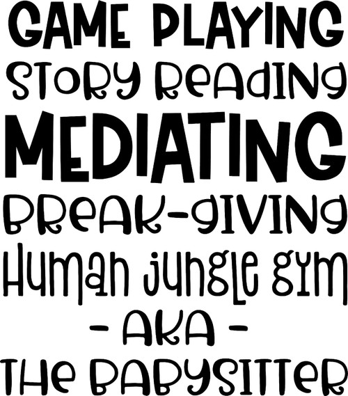 Car Sticker Aka The Babysitter Funny Human Jungle Gym Children Fun Watch Car Window Decal Sticker White 7 Inch