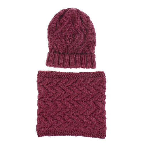 Womens Winter Knit Beanie Hat and Scarf Set Girls Cute Slouchy Thick Fleece Lined Ski Hat Warm Skull Cap, claret Womens Winter Knit Beanie Hat and Scarf Set Girls Cute Slouchy Thick Fleece Lined Ski Hat Warm Skull Cap, claret