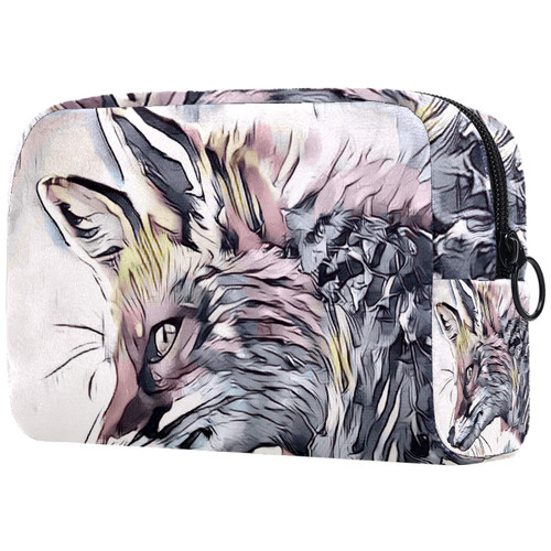 Fox Animal Nature Fairytale Cosmetic Travel Bag Large Capacity Reusable Makeup Pouch Toiletry Bag For Teen Girls Women 18.5x7.5x13cm/7.3x3x5.1in