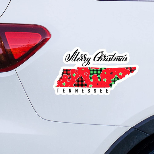Christmas Stickers Tennessee State Car Window Stickers Christmas Decoration Tennessee Map Car Decal Window Decal Merrry Christmas Sweet Home Bumper Stickers for Cars/Trucks Window Decor