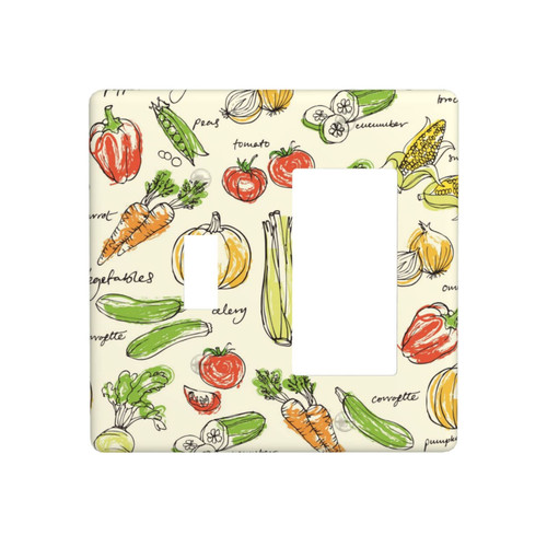 Toggle/Rocker Switch Wall Plate Combination Vegetables Pattern Replacement Receptacle Faceplates Outlet Cover