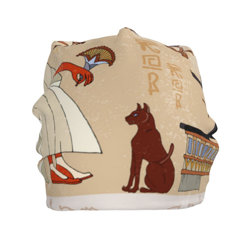 allgobee Beanie Hat for Men Women Slouchy Beanie Hats Ancient-Egypt-Egyptian-Pharaohs Winter Knit Cuffed Beanie Skull Cap Black