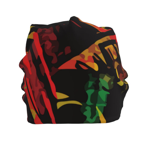 allgobee Beanie Hat for Men Women Slouchy Beanie Hats Jamaica-Hipster-Rasta Winter Knit Cuffed Beanie Skull Cap Black