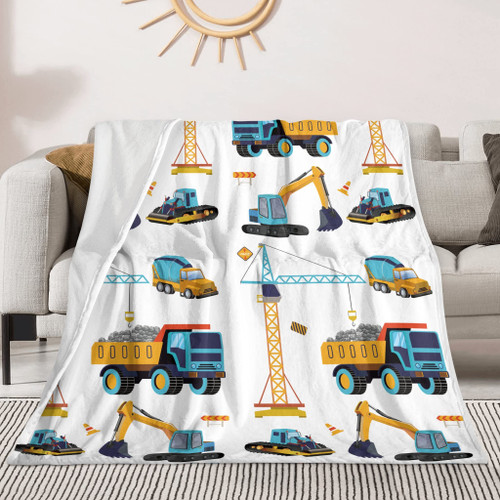 Construction Truck Blanket Boys Excavator Plush Throw Blanket Soft Fuzzy Flannel Tractor Blanket for Bed Couch Sofa Decor Trucks Car Lover Toddler Kids Blankets Gift 60"x50" Construction Truck Blanket Boys Excavator Plush Throw Blanket Soft Fuzzy Flannel Tractor Blanket for Bed Couch Sofa Decor Trucks Car Lover Toddler Kids Blankets Gift 60"x50"