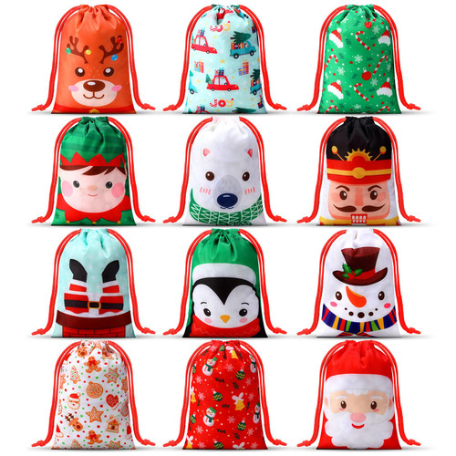 Honoson 24 Pieces Christmas Drawstring Gift Bags Christmas Treat Bags Xmas Goody Candy Bags Reusable Christmas Party Gift Bags for Xmas Holiday Birthday Party Favor Supplies Honoson 24 Pieces Christmas Drawstring Gift Bags Christmas Treat Bags Xmas Goody Candy Bags Reusable Christmas Party Gift Bags for Xmas Holiday Birthday Party Favor Supplies