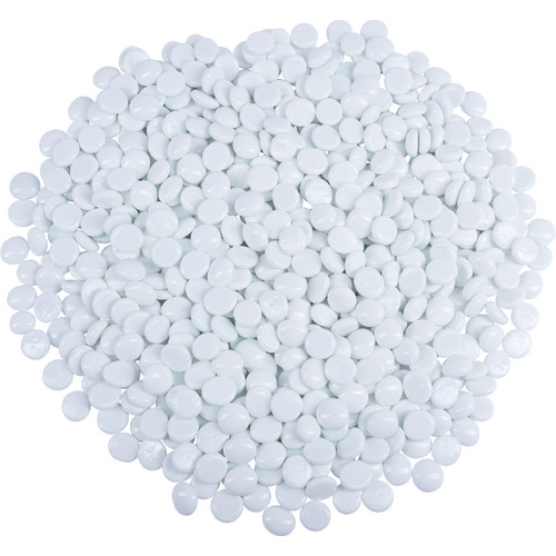 Galashield White Flat Glass Marbles for Vases Glass Gems Beads Pebbles Vase Filler (5 LBS, Approx. 450 PCS)