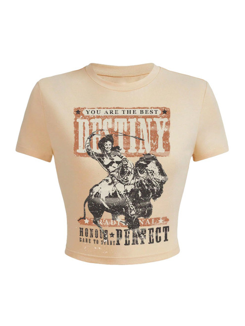 SOLY HUX Women's Y2k Letter Graphic Tees Short Sleeve Round Neck Summer T Shirt Tops Beige Figure M SOLY HUX Women's Y2k Letter Graphic Tees Short Sleeve Round Neck Summer T Shirt Tops Beige Figure M