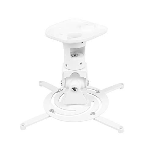 DYNAVISTA Full Motion Universal Ceiling Projector Mount Bracket with Adjustable Extendable Arms Rotating Swivel Tilt Mount for Home and Office Projector (White)