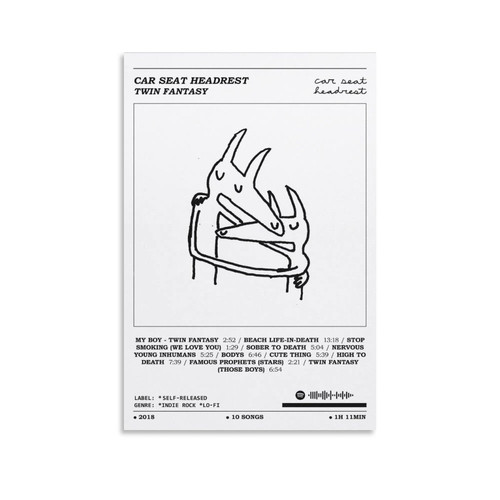 DAXXIN Car Seat Headrest Posters Twin Fantasy Music Cover Poster Canvas Poster Wall Decorative Art Painting Living Room Bedroom Decoration Gift Unframe-style12x18inch(30x45cm)