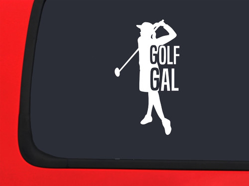 Car Sticker Golf Gal Swing Golfing Par Sports Course Car Window Decal Sticker White 7 Inch