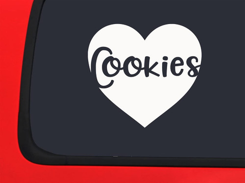 Car Sticker Love Cookies Heart Sweets Craving Car Window Decal Sticker White 7 Inch