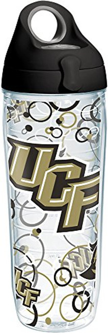 Tervis 1283406 UCF Knights Bubble Up Tumbler with Wrap and Black with Gray Lid 24oz Water Bottle, Clear