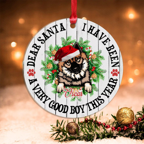 Swavecat Personalized Dog Christmas Wreath Christmas Ornaments Holiday Xmas Gift Acrylic Christmas Tree Hanging Ornament Dear Santa A Good Day This Year Christmas Tree Decoration Keepsake