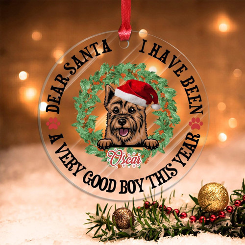 Swavecat Christmas Ornament Dear Santa Puppy Dog A Good Day Acrylic Christmas Ornaments Xmas Wreath Personalized Dog Christmas Ornaments New Year Gift Christmas Tree Decorations