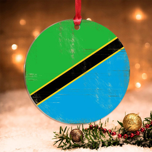Swavecat Tanzania National Flag Tree Decoration Ornaments Tanzania Gift Novelty Acrylic Ornaments Xmas Gift City Souvenir Gift Christmas Decorations to Friend Family