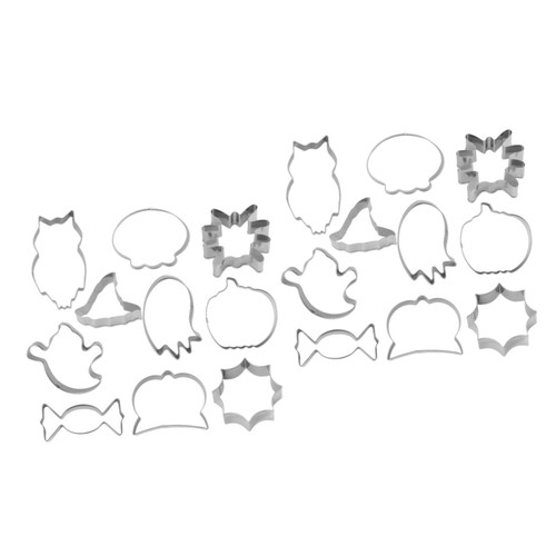 HEMOTON 20 Pcs Halloween Stainless Steel Cookie Cutter Halloween Pancake Molds Steel Halloween Cookie Cartoon Cookie Molds Diy Cake Decorations Cookie Making Mold Biscuit Mold Mini Child