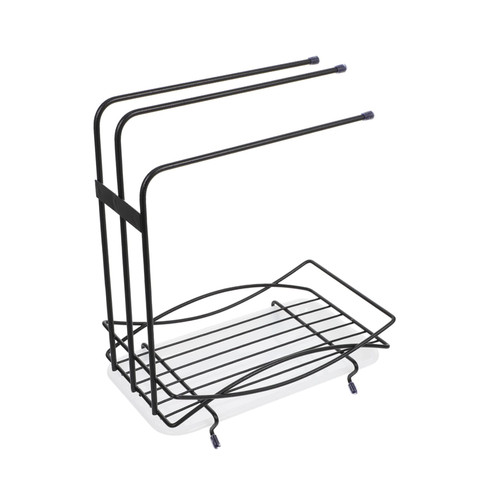 Zerodeko Kitchen Drainer Shower soap Dish Multi Hanger Kitchen Sink Sponge Drying Rack Sink Rack Organizer Bathroom soap Metal Hangers Duster Cloth Drying Rack Carbon Steel rag Towel Rack