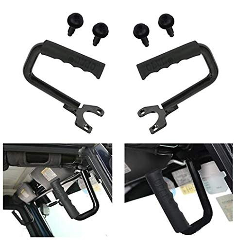Funlove Black Solid Steel Front Grab Handles Grip Handle for 1997-2006 Jeep Wrangler TJ & Unlimited
