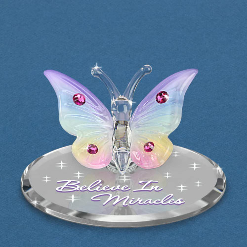 Glass Baron Crystal Butterfly"Believe in Miracles"