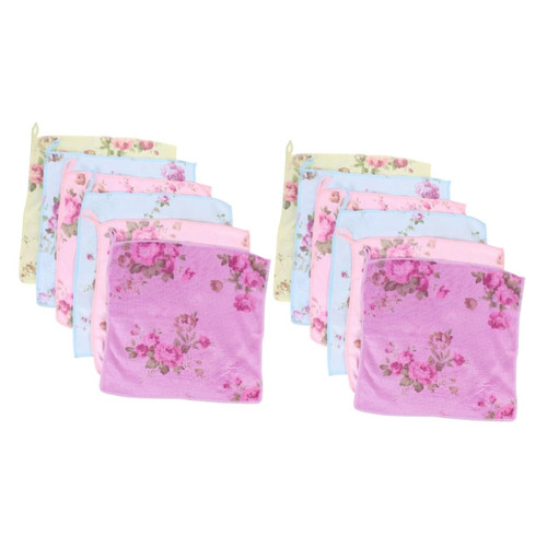 Healifty 12 Pcs Printing Cloth Washing Dishes Towel Dish Rags for Washing Dishes Cloth Rags Kitchen Wash Cloth Kitchen Towels Wash Microfiber Cloth Bath Clean Fiber Wipes