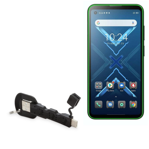 BoxWave Cable Compatible with Blackview BL5000 - USB Type-C Keychain Charger, Key Ring 3.1 Type C USB Cable - Jet Black