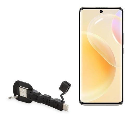 BoxWave Cable Compatible with Huawei nova 8 (6.57 in) - USB Type-C Keychain Charger, Key Ring 3.1 Type C USB Cable - Jet Black
