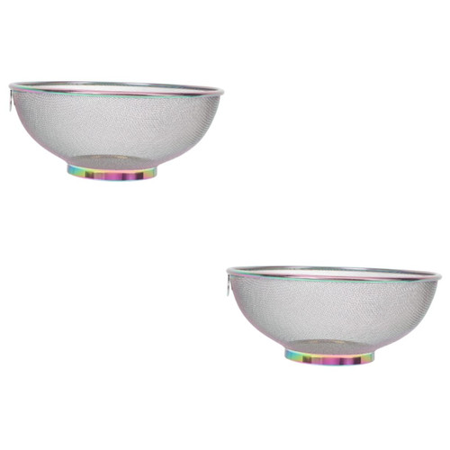 Zerodeko 2pcs fruit basket strainers and colanders fruits drain basket stainless rice strainer colanders & food strainers rice washer fine mesh strainer Stainless steel Accessories Metal