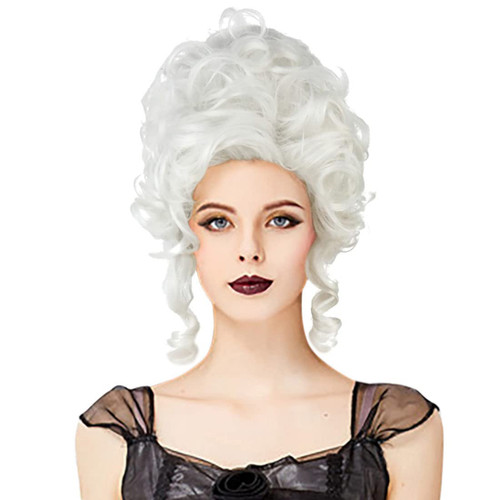 Classic 18th Century Baroque Marie Antoinette Wig Ladies Adult Halloween Cosplay Accessories Silver(Silver) Classic 18th Century Baroque Marie Antoinette Wig Ladies Adult Halloween Cosplay Accessories Silver(Silver)