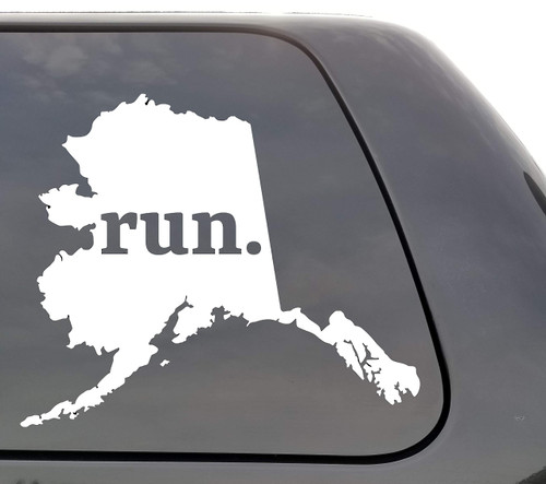 Alaska Run Decal - Alaska - AK Run Decal - State Running Decal - Car Decal - Laptop Decal - Window Decal - Vinyl Decal - Wall Window Door Car Truck