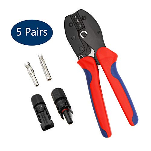 Necygoo Crimping Tool 2.5-6.0mm² 26-10AWG MC3 MC4 Crimping Pliers with 5 Pairs MC4 Connectors Solar Panel PV Cable Crimper Kit