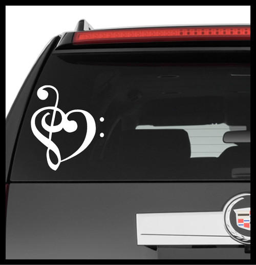 A Design World Decals for Cars Musical Heart - Vinyl Decal Truck Car Laptop Wall Sticker