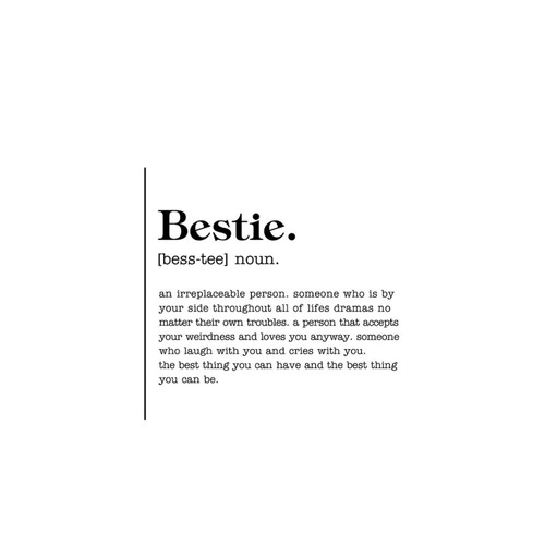 Bestie Noun Definition Car Home Decor Wall Sticker Murals Meaning Description Self-Adhesive Wall Decal for Backdrop Kids Room Kitchen Doors Vinyl 22in