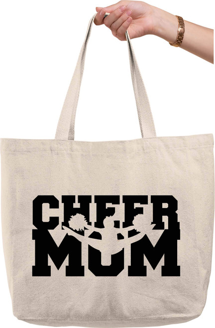 Cheer mom cheerleader silhouette sports parent proud love family Natural Canvas Tote Bag funny gift Cheer mom cheerleader silhouette sports parent proud love family Natural Canvas Tote Bag funny gift