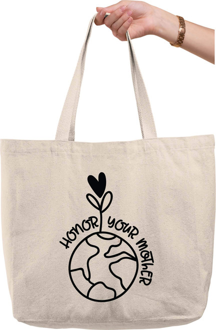 Bold Tote Bags Honor your mother earth nature flower love blooms plant world Natural Canvas Tote Bag funny gift